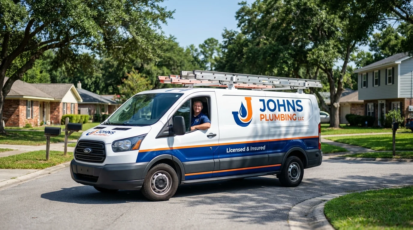 Johns Plumbing LLC service van in Gaylord, MI