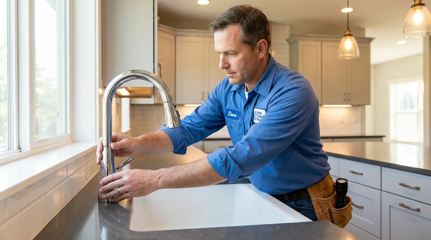 Kitchen faucet installation by Johns Plumbing LLC in Gaylord