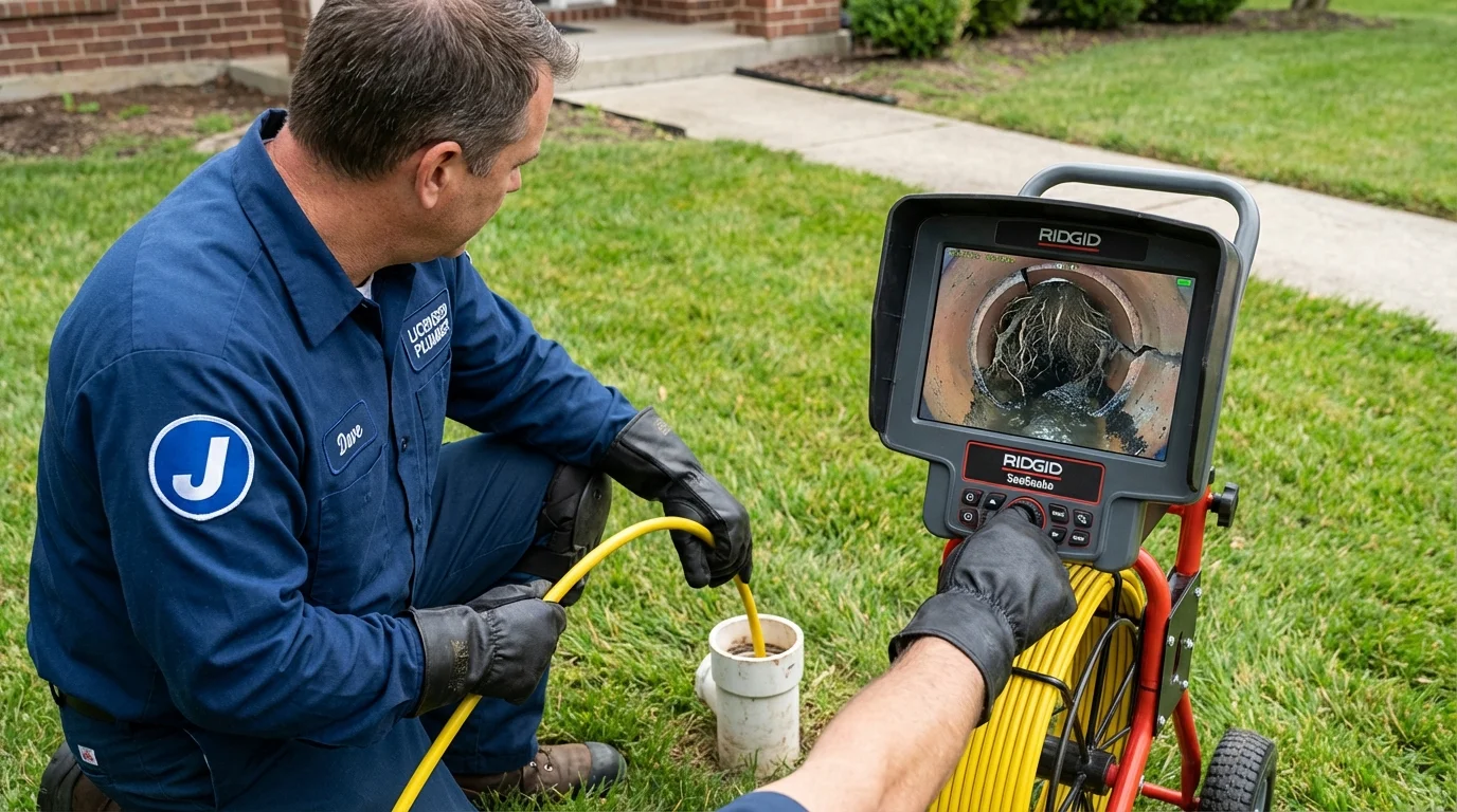Sewer camera inspection being performed by Johns Plumbing LLC in Gaylord